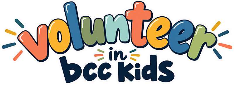 Colorful Volunteer Kids Sticker Logo